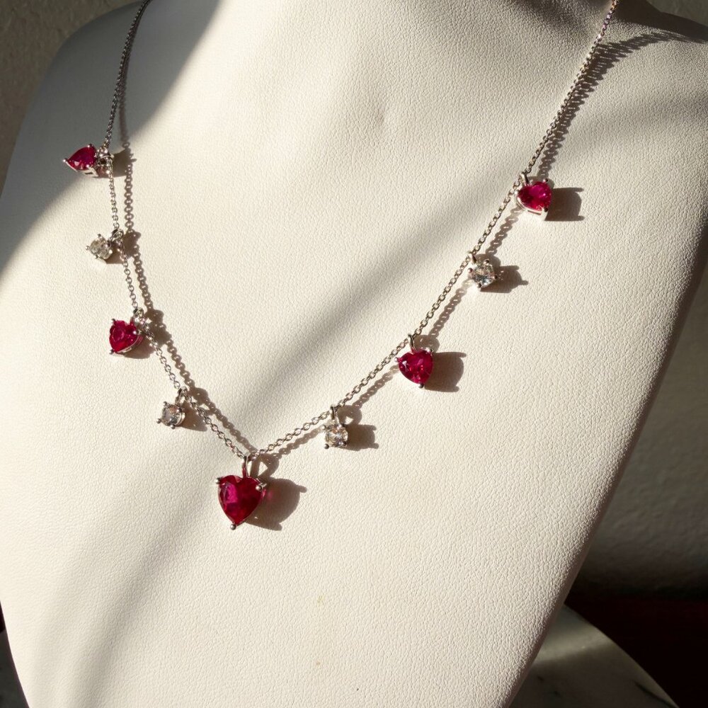 Beautiful Created Ruby & Created White Sapphire H… - image 3